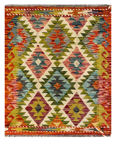 26027- Kelim Hand-Woven/Flat Weaved/Handmade Afghan /Carpet Tribal/Nomadic Authentic/Size: 2'9" x 2'3"