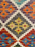 26028- Kelim Hand-Woven/Flat Weaved/Handmade Afghan /Carpet Tribal/Nomadic Authentic/Size: 2'11" x 2'0"