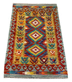 26030- Kelim Hand-Woven/Flat Weaved/Handmade Afghan /Carpet Tribal/Nomadic Authentic/Size: 3'3" x 2'2"