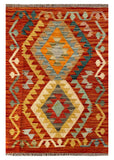 26033- Kelim Hand-Woven/Flat Weaved/Handmade Afghan /Carpet Tribal/Nomadic Authentic/Size: 2'11" x 2'0"