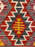 26043- Kelim Hand-Woven/Flat Weaved/Handmade Afghan /Carpet Tribal/Nomadic Authentic/Size: 2'11" x 2'0"