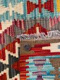 26043- Kelim Hand-Woven/Flat Weaved/Handmade Afghan /Carpet Tribal/Nomadic Authentic/Size: 2'11" x 2'0"