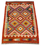 26046- Kelim Hand-Woven/Flat Weaved/Handmade Afghan /Carpet Tribal/Nomadic Authentic/Size: 3'2" x 2'4"