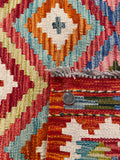 26046- Kelim Hand-Woven/Flat Weaved/Handmade Afghan /Carpet Tribal/Nomadic Authentic/Size: 3'2" x 2'4"