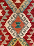 26047- Kelim Hand-Woven/Flat Weaved/Handmade Afghan /Carpet Tribal/Nomadic Authentic/Size: 3'1" x 2'1"