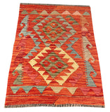 26048- Kelim Hand-Woven/Flat Weaved/Handmade Afghan /Carpet Tribal/Nomadic Authentic/Size: 3'0" x 2'3"