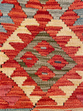 26048- Kelim Hand-Woven/Flat Weaved/Handmade Afghan /Carpet Tribal/Nomadic Authentic/Size: 3'0" x 2'3"