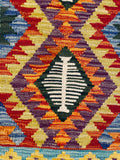 26051- Kelim Hand-Woven/Flat Weaved/Handmade Afghan /Carpet Tribal/Nomadic Authentic/Size: 3'1" x 2'2"