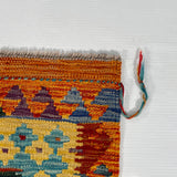 26051- Kelim Hand-Woven/Flat Weaved/Handmade Afghan /Carpet Tribal/Nomadic Authentic/Size: 3'1" x 2'2"