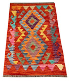 26057- Kelim Hand-Woven/Flat Weaved/Handmade Afghan /Carpet Tribal/Nomadic Authentic/Size: 3'0" x 2'1"