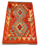 26058- Kelim Hand-Woven/Flat Weaved/Handmade Afghan /Carpet Tribal/Nomadic Authentic/Size: 3'2" x 2'1"