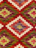 26060- Kelim Hand-Woven/Flat Weaved/Handmade Afghan /Carpet Tribal/Nomadic Authentic/Size: 2'11" x 2'0"