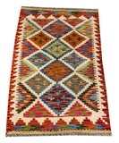 26061- Kelim Hand-Woven/Flat Weaved/Handmade Afghan /Carpet Tribal/Nomadic Authentic/Size: 3'1" x 2'1"