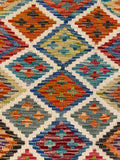 26061- Kelim Hand-Woven/Flat Weaved/Handmade Afghan /Carpet Tribal/Nomadic Authentic/Size: 3'1" x 2'1"