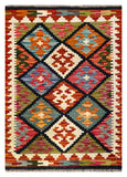 26072- Kelim Hand-Woven/Flat Weaved/Handmade Afghan /Carpet Tribal/Nomadic Authentic/Size: 3'1" x 2'2"