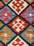 26072- Kelim Hand-Woven/Flat Weaved/Handmade Afghan /Carpet Tribal/Nomadic Authentic/Size: 3'1" x 2'2"