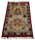 26323-Chobi Ziegler Hand-Knotted/Handmade Afghan Rug/Carpet Modern Authentic/Size: 2'0" x 1'3"