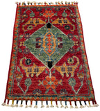 26320-Chobi Ziegler Hand-Knotted/Handmade Afghan Rug/Carpet Modern Authentic/Size: 1'9" x 1'3"