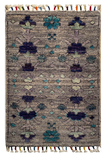 26326-Chobi Ziegler Hand-Knotted/Handmade Afghan Rug/Carpet Modern Authentic/Size: 2'0" x 1'3"