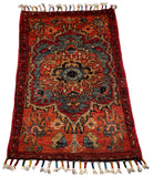 26325-Chobi Ziegler Hand-Knotted/Handmade Afghan Rug/Carpet Modern Authentic/Size: 1'9" x 1'2"