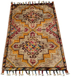 26329-Chobi Ziegler Hand-Knotted/Handmade Afghan Rug/Carpet Modern Authentic/Size: 2'0" x 1'3"