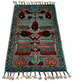 26321-Chobi Ziegler Hand-Knotted/Handmade Afghan Rug/Carpet Modern Authentic/Size: 2'1" x 1'2"