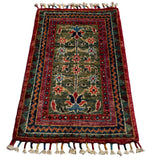 26538-Chobi Ziegler Hand-Knotted/Handmade Afghan Rug/Carpet Modern Authentic/Size: 2'0" x 1'3"