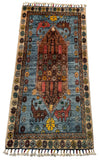 26475-Chobi Ziegler Hand-Knotted/Handmade Afghan Rug/Carpet Modern Authentic/Size: 3'3" x 1'6"