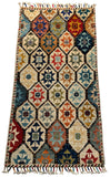 26266-Chobi Ziegler Hand-Knotted/Handmade Afghan Rug/Carpet Modern Authentic/Size: 3'3" x 1'6"