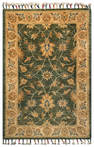 26316-Chobi Ziegler Hand-Knotted/Handmade Afghan Rug/Carpet Modern Authentic/Size: 3'0" x 1'9"