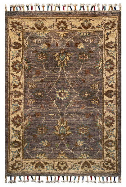 26306-Chobi Ziegler Hand-Knotted/Handmade Afghan Rug/Carpet Modern Authentic/Size: 3'1" x 2'0"