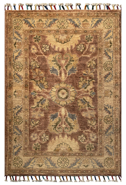 26312-Chobi Ziegler Hand-Knotted/Handmade Afghan Rug/Carpet Modern Authentic/Size: 2'9" x 1'9"