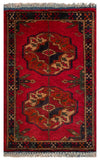 26373- Khal Mohammad Afghan Hand-Knotted Authentic/Traditional/Rug/Size: 2'0" x 1'2"