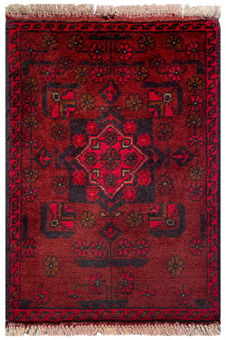 26600- Khal Mohammad Afghan Hand-Knotted Authentic/Traditional/Rug/Size: 2'0" x 1'3"