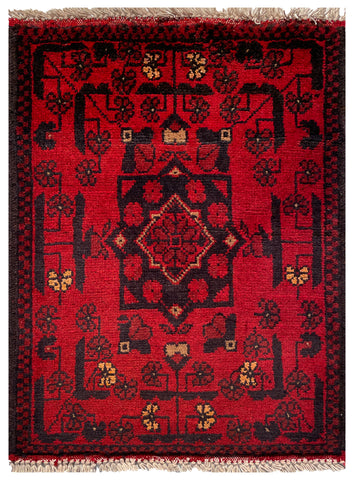 26466 - Khal Mohammad Afghan Hand-Knotted Authentic/Traditional/Rug/Size: 1'9" x 1'4"