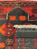 26390- Khal Mohammad Afghan Hand-Knotted Authentic/Traditional/Rug/Size: 1'9" x 1'4"