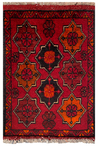 26598 - Khal Mohammad Afghan Hand-Knotted Authentic/Traditional/Rug/Size: 2'0" x 1'3"