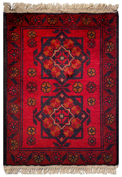 26203 - Khal Mohammad Afghan Hand-Knotted Authentic/Traditional/Rug/Size: 1'9" x 1'3"