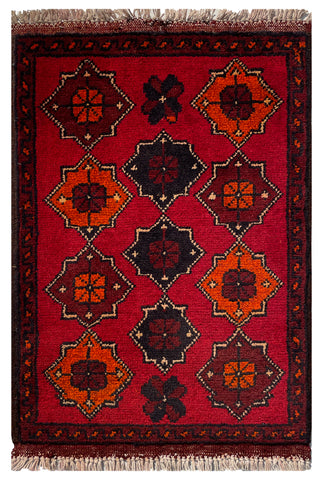 26599 - Khal Mohammad Afghan Hand-Knotted Authentic/Traditional/Rug/Size: 2'0" x 1'3"