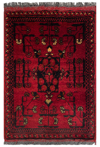 26447 - Khal Mohammad Afghan Hand-Knotted Authentic/Traditional/Rug/Size: 2'0" x 1'3"