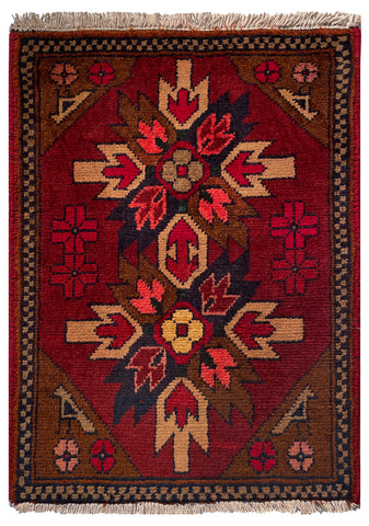 26400- Khal Mohammad Afghan Hand-Knotted Authentic/Traditional/Rug/Size: 2'0" x 1'4"