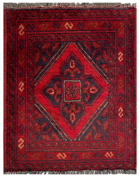 26424 - Khal Mohammad Afghan Hand-Knotted Authentic/Traditional/Rug/Size: 1'9" x 1'4"