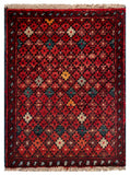 26463 - Khal Mohammad Afghan Hand-Knotted Authentic/Traditional/Rug/Size: 1'9" x 1'4"