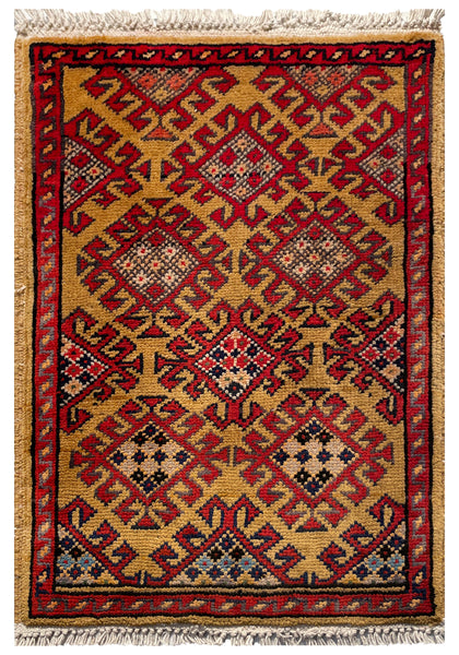 26227 - Khal Mohammad Afghan Hand-Knotted Authentic/Traditional/Rug/Size: 1'9" x 1'3"