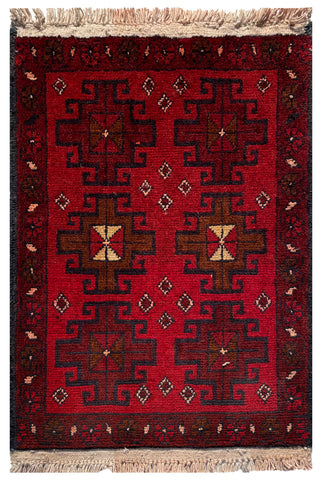 26590 - Khal Mohammad Afghan Hand-Knotted Authentic/Traditional/Rug/Size: 2'0" x 1'3"