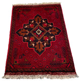 26233 - Khal Mohammad Afghan Hand-Knotted Authentic/Traditional/Rug/Size: 1'9" x 1'4"