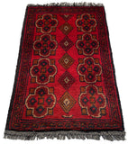 26368- Khal Mohammad Afghan Hand-Knotted Authentic/Traditional/Rug/Size: 2'0" x 1'3"