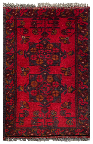 26467 - Khal Mohammad Afghan Hand-Knotted Authentic/Traditional/Rug/Size: 2'2" x 1'4"