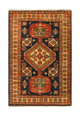 22467 - Royal Kazak Hand-Knotted/Handmade Afghan Tribal/Nomadic Authentic/Size: 5'11" x 4'1"