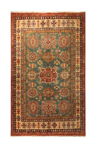 22465 -Royal Kazak Hand-Knotted/Handmade Afghan Tribal/Nomadic Authentic/Size: 6'7" x 4'10"